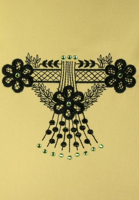 BFC0591 Crystal Flowers - Blackwork