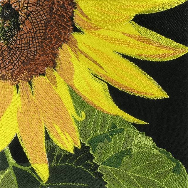 BFC0593 Window - Sunflowers and Finches