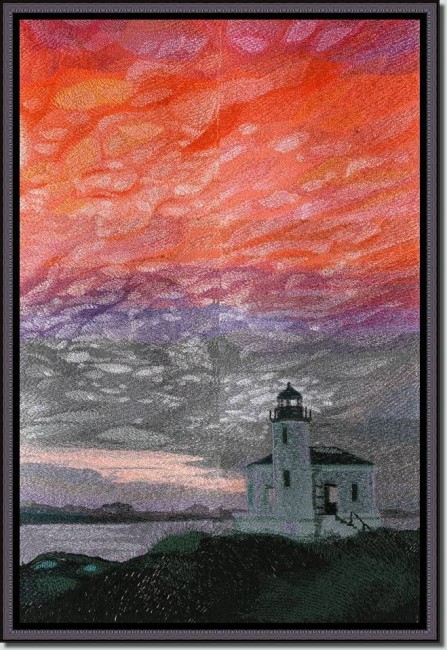 BFC0606 Window - A Lighthouse at Dusk