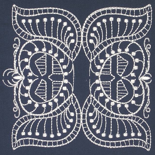 BFC0639 Chinese Indigo Centerpiece, Borders and Corners