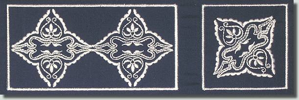 BFC0639 Chinese Indigo Centerpiece, Borders and Corners
