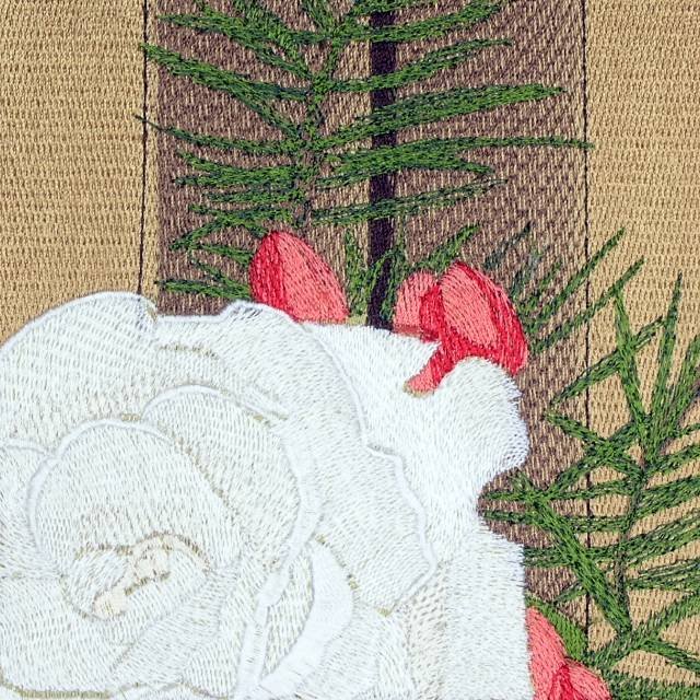 BFC0647 Window-Holly and White Roses