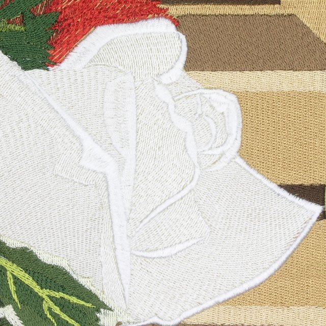 BFC0647 Window-Holly and White Roses