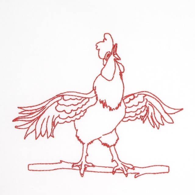 BFC0648 Redwork Roosters