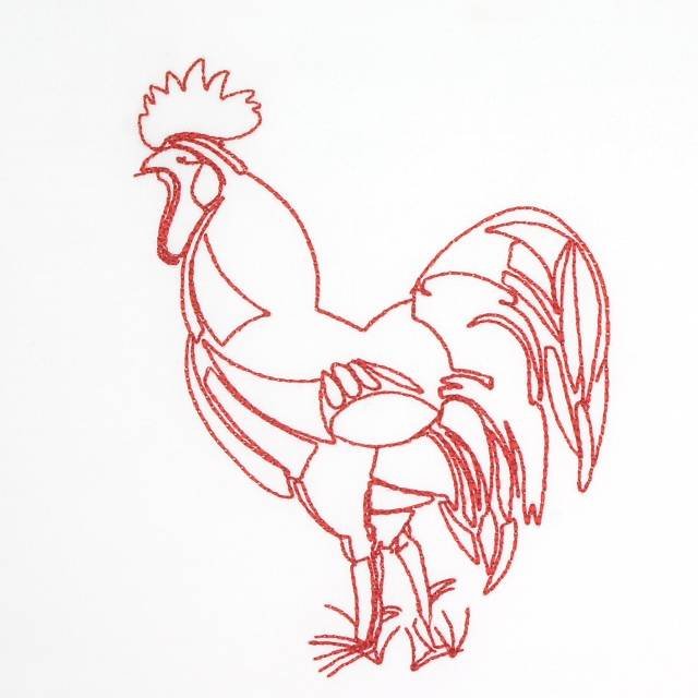 BFC0648 Redwork Roosters
