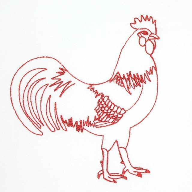 BFC0648 Redwork Roosters