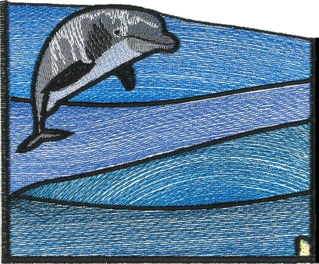 BFC0664 Stained Glass Dolphins