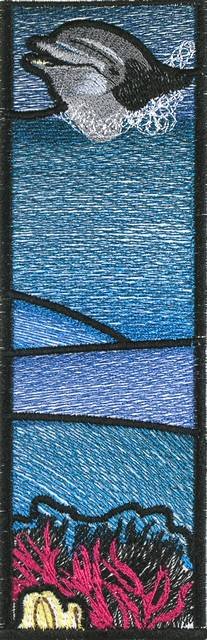 BFC0664 Stained Glass Dolphins