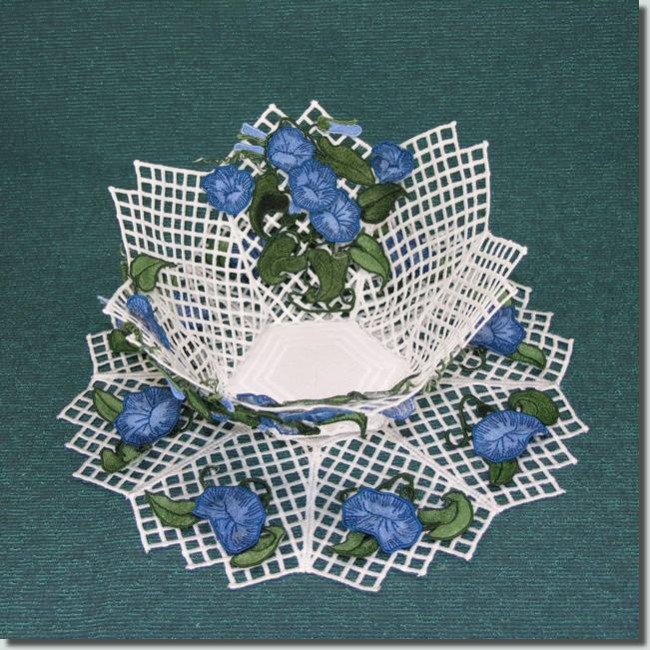 BFC0681 FSL 3D Morning Glory Bowl & Doily