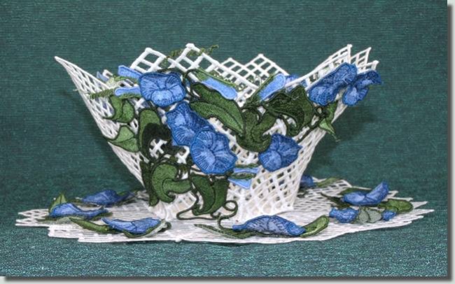 BFC0681 FSL 3D Morning Glory Bowl & Doily