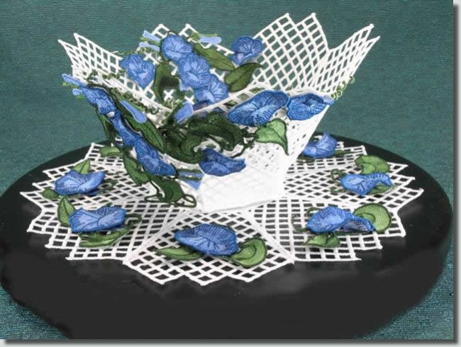BFC0681 FSL 3D Morning Glory Bowl & Doily
