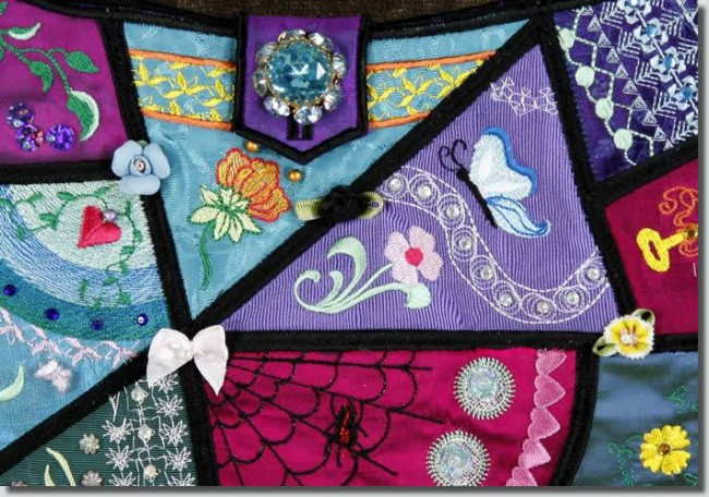 BFC0702 QIH Crazy Quilt Hobo Bag