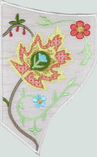 BFC0711 QIH Floral Brocade Handbag