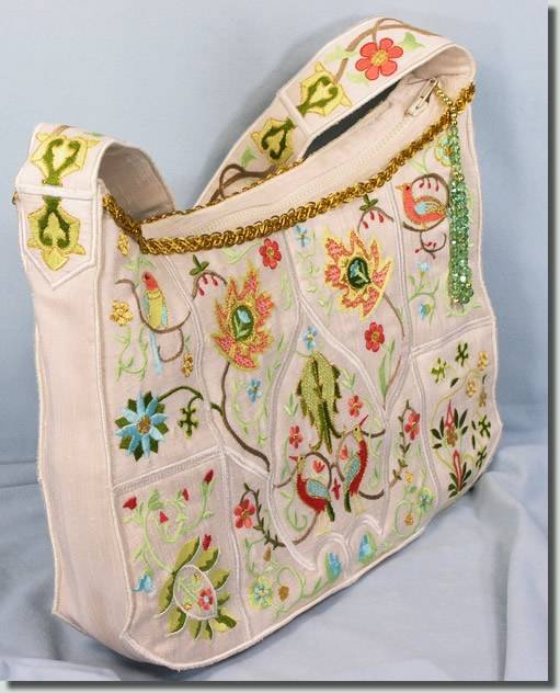 BFC0711 QIH Floral Brocade Handbag