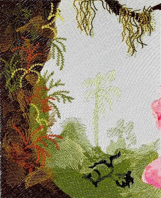 BFC0740 Window-Hummingbirds and the Orchid