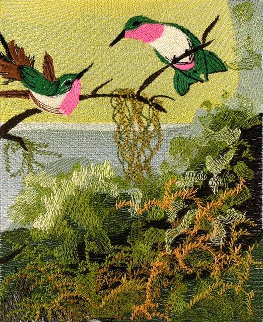 BFC0740 Window-Hummingbirds and the Orchid