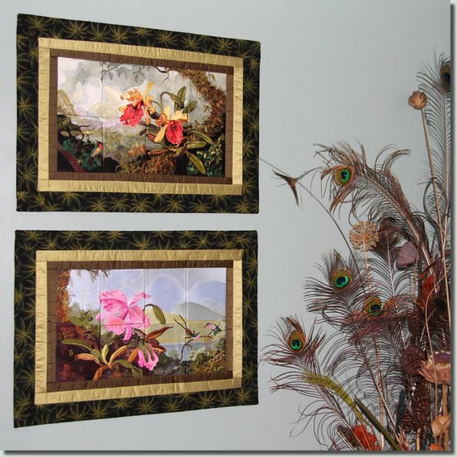 BFC0569 Window - Orchids & The Hummingbird