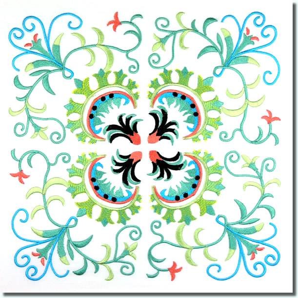 BFC0754 Ancient Italian Tiles Centerpiece, Borders and Corners