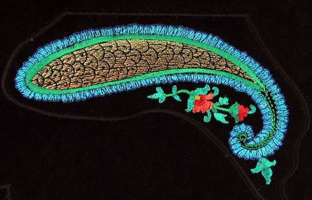 BFC0756 QIH Peacock Paisley Bag