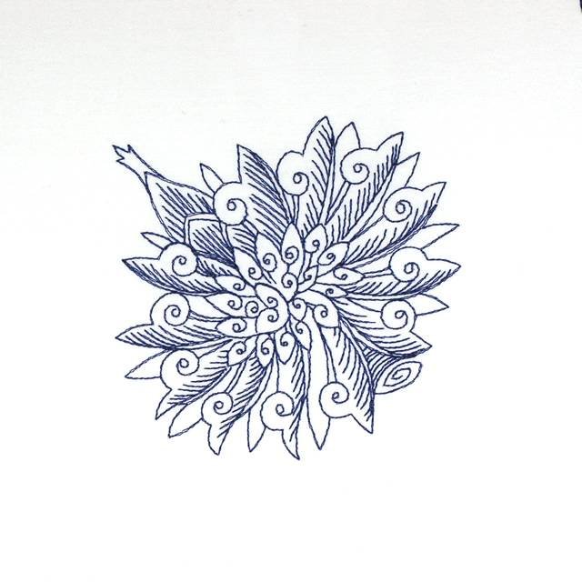 BFC0780 Chinese Indigo Work