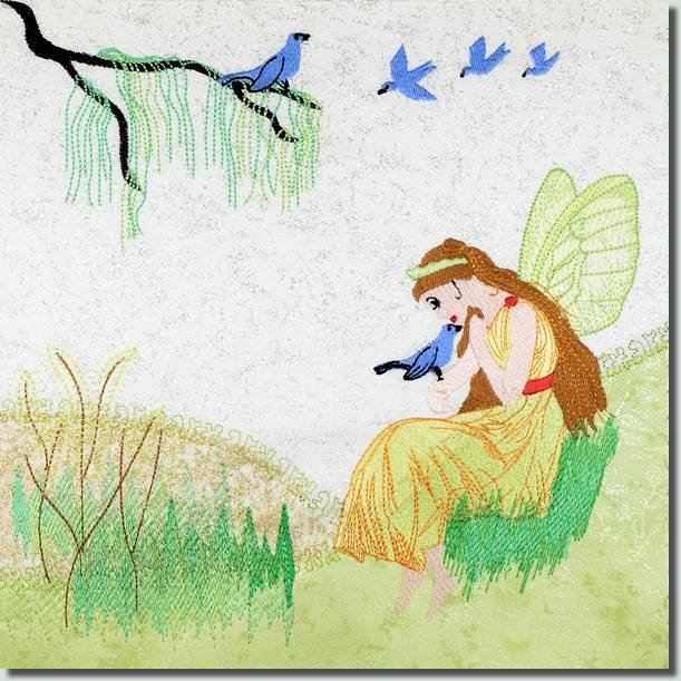 BFC0804 Block 7 of 12 Fairy Land Quilt - The Bluebird Fairy