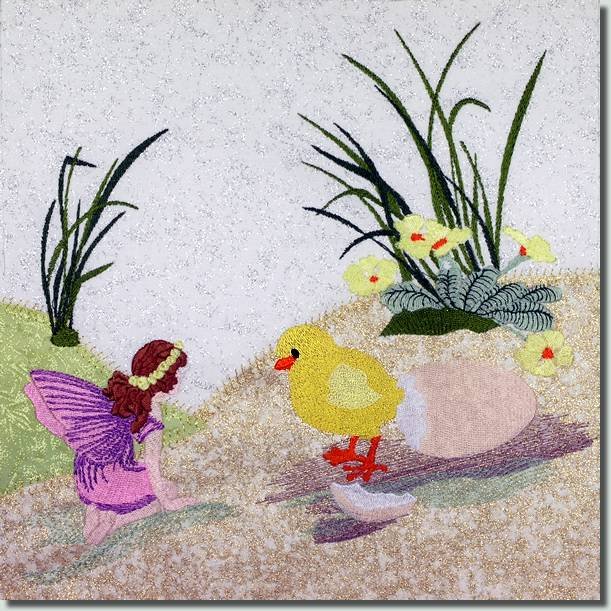 BFC0811 Block 9 of 12 Fairy Land Quilt - The Fairy and the Chick