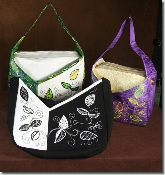 BFC0855 Convertible Handbag Series A Appliqué Leaves