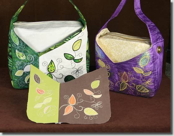 BFC0855 Convertible Handbag Series A Appliqué Leaves