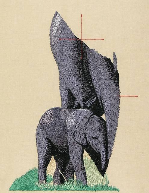 BFC0878 Large Elephant and Child