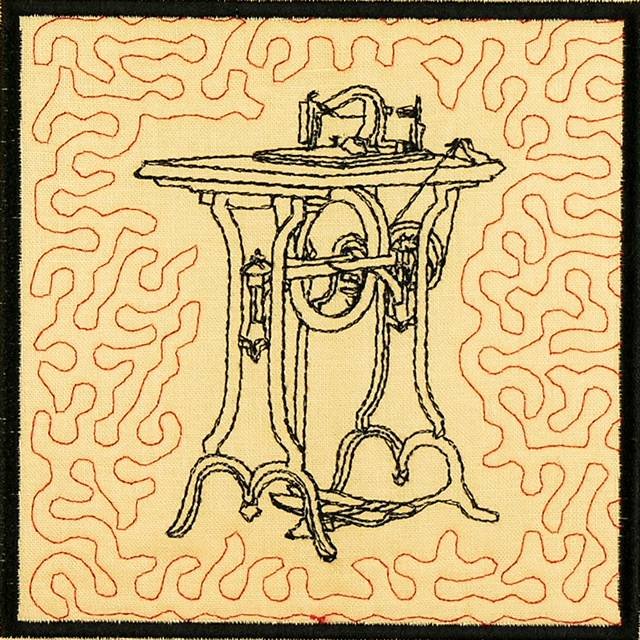 BFC0886 QIH Vintage Sewing Machine Quilt Blocks