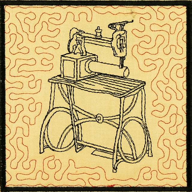 BFC0886 QIH Vintage Sewing Machine Quilt Blocks
