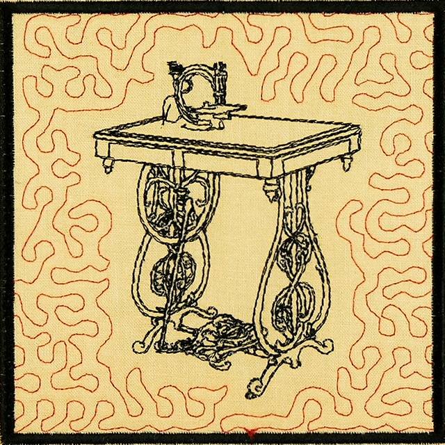 BFC0886 QIH Vintage Sewing Machine Quilt Blocks