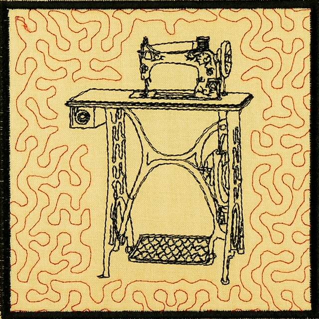 BFC0886 QIH Vintage Sewing Machine Quilt Blocks