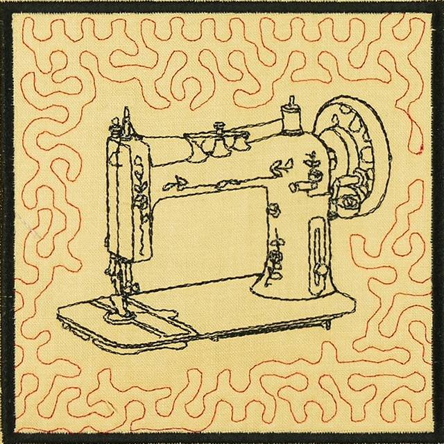 BFC0886 QIH Vintage Sewing Machine Quilt Blocks