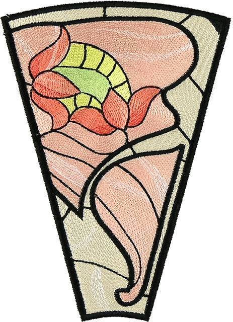BFC0894 Stained Glass-Art Nouveau Circle in a Square