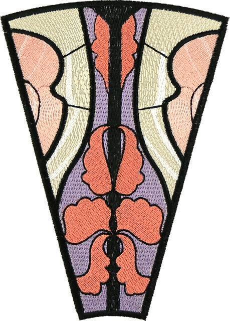 BFC0894 Stained Glass-Art Nouveau Circle in a Square