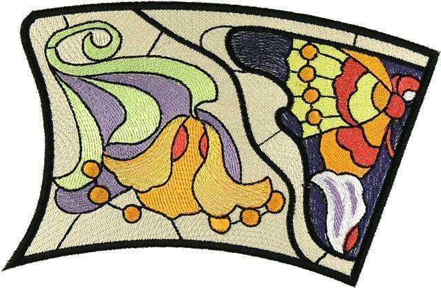 BFC0894 Stained Glass-Art Nouveau Circle in a Square