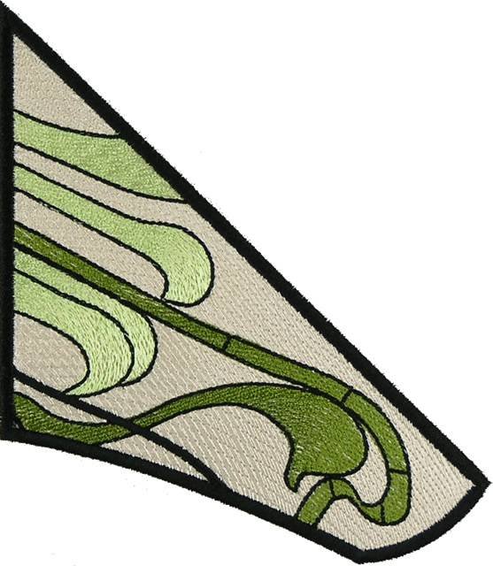 BFC0894 Stained Glass-Art Nouveau Circle in a Square