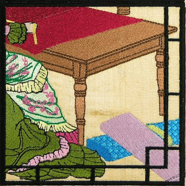 BFC0898 Chinese Sewing Ladies Triptych