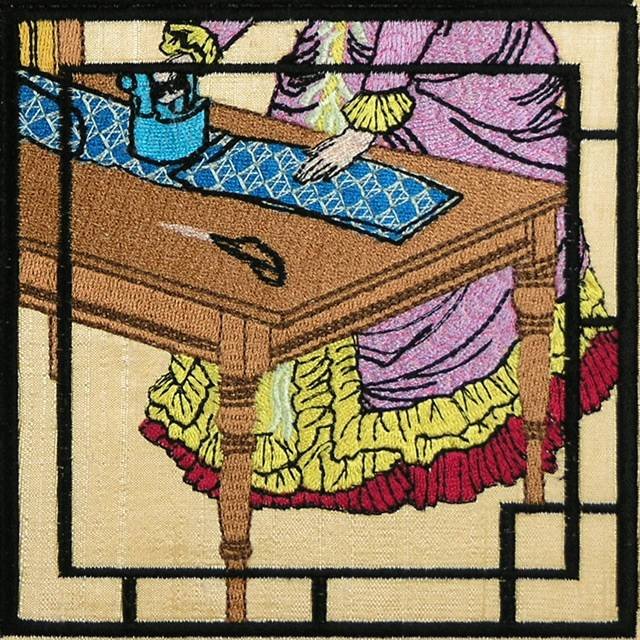 BFC0898 Chinese Sewing Ladies Triptych
