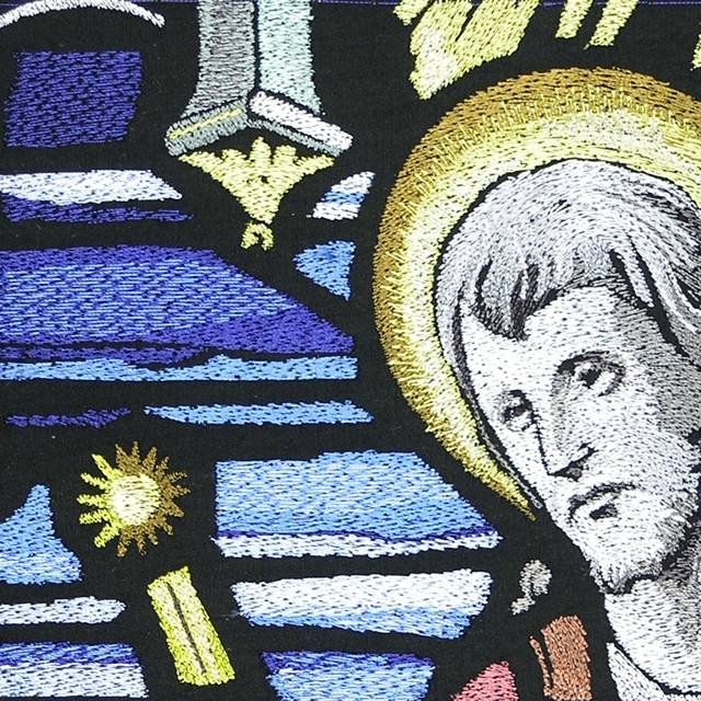 BFC0909 Stained Glass-Joseph, Mary and the Infant Jesus Christ