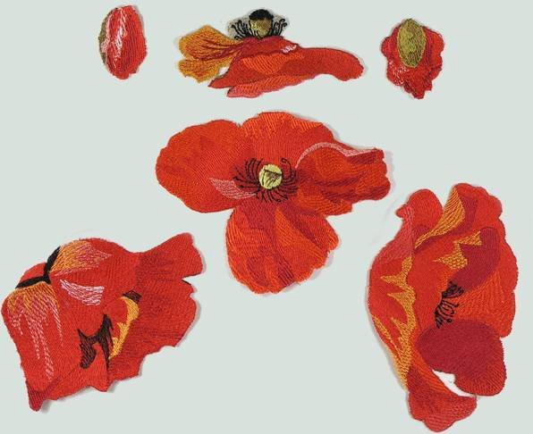 BFC0935 Art Quilt Princess Ka'iulani's Poppies