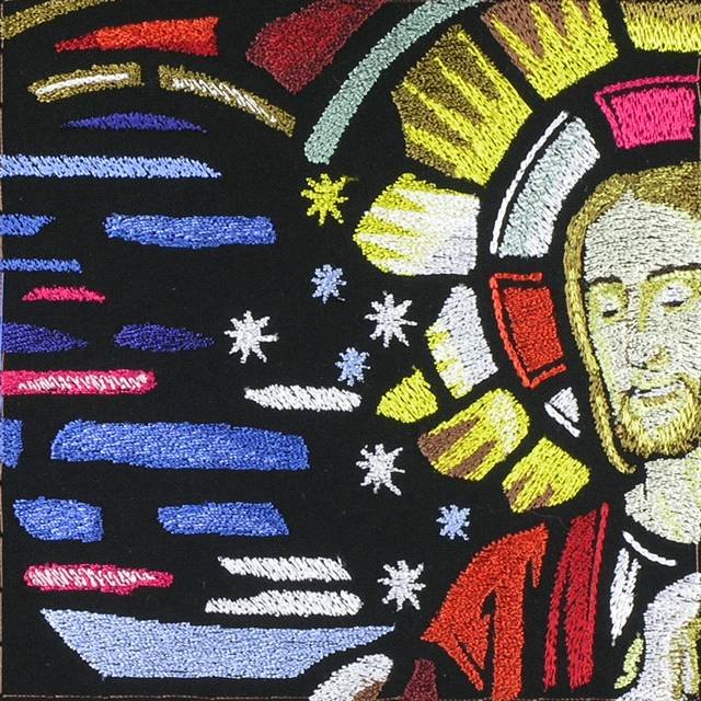 BFC0951 Stained Glass- Christ with Lambs