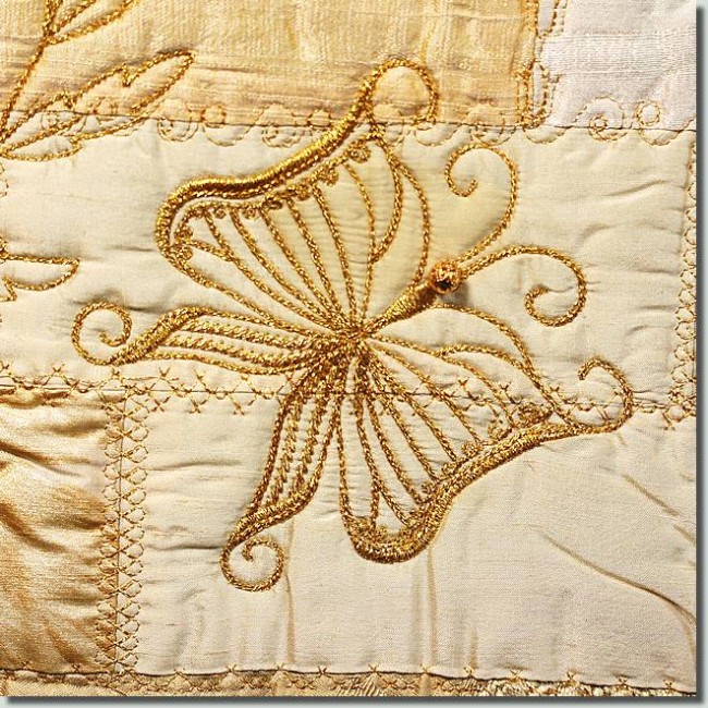 BFC0959 Flowery Scrappy Art Quilt