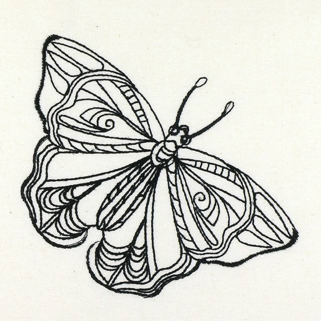 BFC0981 Fantasy Butterflies and Flowers Blackwork