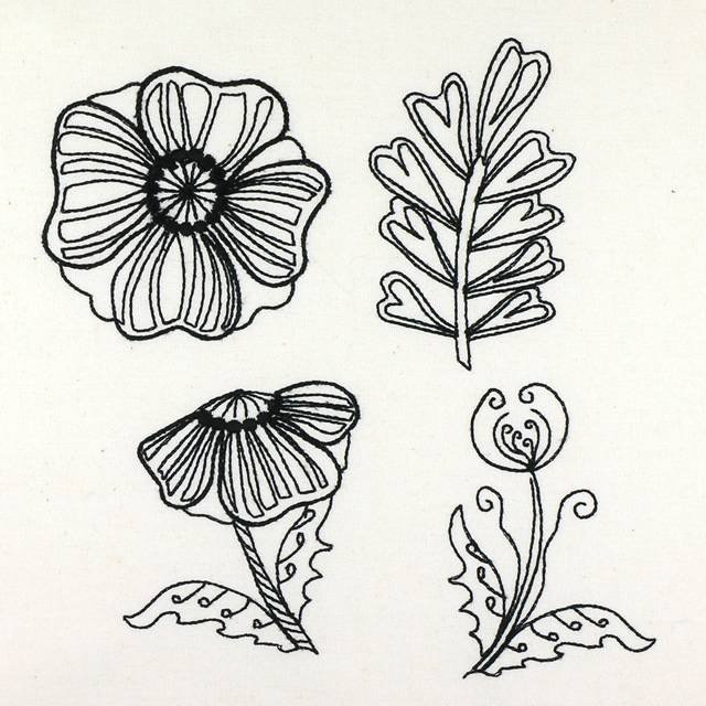 BFC0981 Fantasy Butterflies and Flowers Blackwork