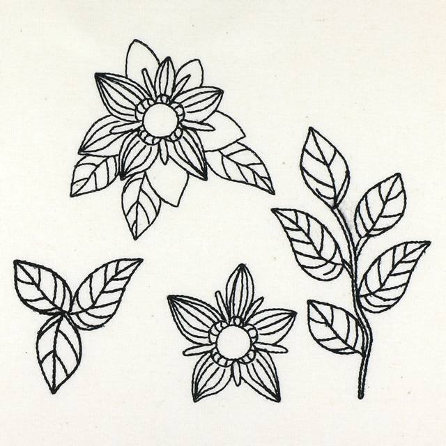 BFC0981 Fantasy Butterflies and Flowers Blackwork