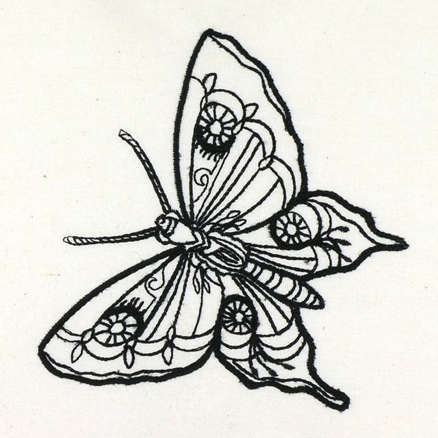 BFC0981 Fantasy Butterflies and Flowers Blackwork