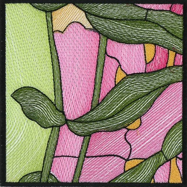 BFC0994 QIH or Regular Stained Glass Sunlit Flowers