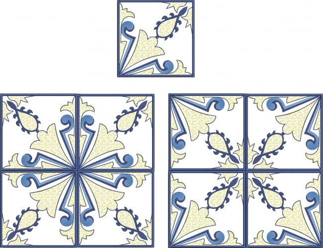 BFC1969 Portuguese Azulejos Tiles Quilt Blocks
